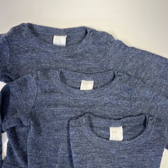 Bundle of 3 H&M Baby Merino Wool Onesies Size 6-9 Months GUC - Picture 2 of 3